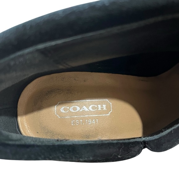 Coach Annika Black Leather Slip On Pointed Toe 4” Heel Ankle Booties Women’s 6 B - Picture 9 of 11